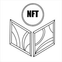 NFT non fungible token. Black and white. Blockchain.jpg vector