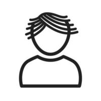 Boy with Wavy Hair Line Icon vector