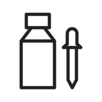 icono de línea de botella y cuentagotas vector