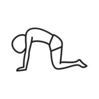 Cat Pose Line Icon vector