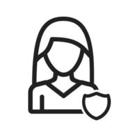 Woman Security Line Icon vector