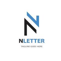 N letter logo design template vector