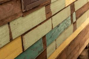 The side wall of old wood, classic combination. photo
