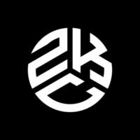 ZKC letter logo design on black background. ZKC creative initials letter logo concept. ZKC letter design. vector