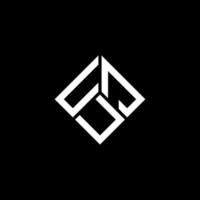 UJU letter logo design on black background. UJU creative initials letter logo concept. UJU letter design. vector