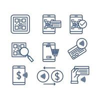 Qr or Tap Pay Icon Set vector