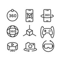 Virtual Tour Icon Set vector