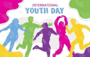 fondo de festividad del día internacional de la juventud vector