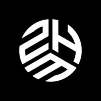 diseño de logotipo de letra zhm sobre fondo negro. concepto de logotipo de letra de iniciales creativas de zhm. diseño de letras zhm. vector