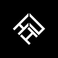 HUH letter logo design on black background. HUH creative initials letter logo concept. HUH letter design. vector
