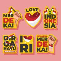 Kemerdekaan Indonesia Sticker Set vector