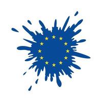 chapotear con la bandera de la unión europea. bandera de salpicadura vectorial de la UE. se puede utilizar en diseño de portada, fondo de sitio web o publicidad vector