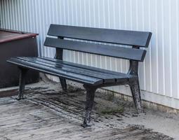 A public empty bench found in northern Europe photo