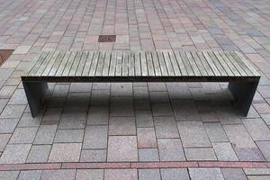 A public empty bench found in northern Europe photo