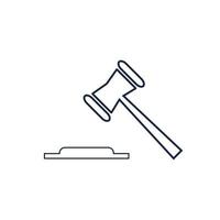 Hammer of a judge icon vector