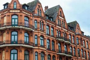 Beautiful old architecture of facades found in the small town Flensburg photo