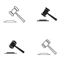 Hammer of a judge icon vector