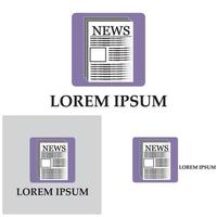 Newspaper icon vector symbol background