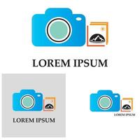 CAMERA with photo icon vector background