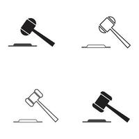 Hammer of a judge icon vector