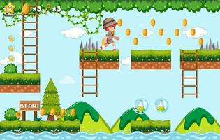 Platform game background template vector