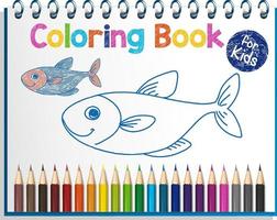 Coloring book worksheet for kids vector