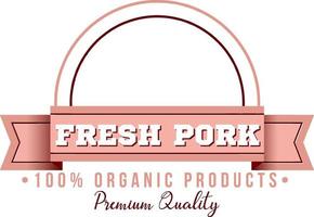 Fresh pork organic product logo template vector