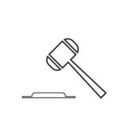 Hammer of a judge icon vector