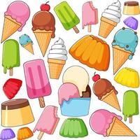 Seamless background design with different icecream vector