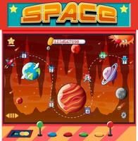 Retro arcade space game vector