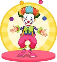 Cartoon clown performing juggling balls vector