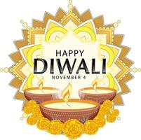 Happy Diwali Indian festival banner vector