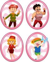 Set of different cartoon characters vector