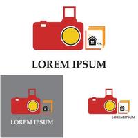 CAMERA with photo icon vector background