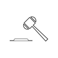 Hammer of a judge icon vector