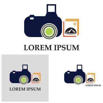 CAMERA with photo icon vector background