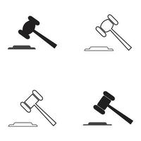 Hammer of a judge icon vector