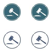 Hammer of a judge icon vector