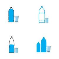 Plastic bottle and glass vector icon