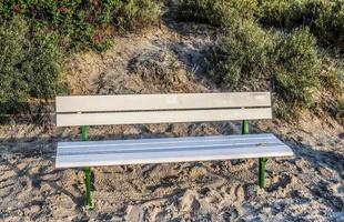 A public empty bench found in northern Europe photo