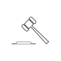 Hammer of a judge icon vector