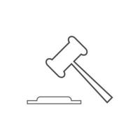 Hammer of a judge icon vector