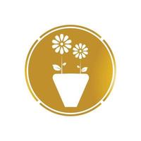 Flower vase vector icon