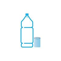 Plastic bottle and glass vector icon