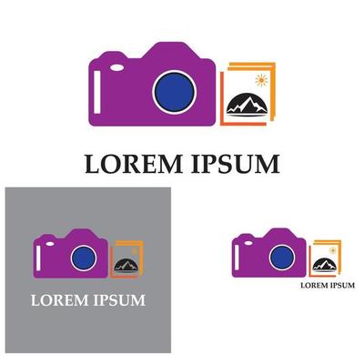 CAMERA with photo icon vector background