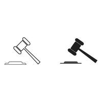 Hammer of a judge icon vector