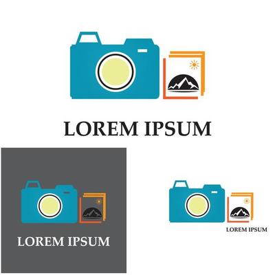 CAMERA with photo icon vector background