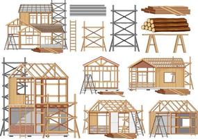 Set of construction site objects vector