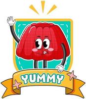 Funny jelly cartoon character vector