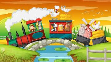 Many animals riding on train in countryside 7563279 Vector Art at Vecteezy Many animals riding on train in countryside 7563279 Vector Art at Vecteezy